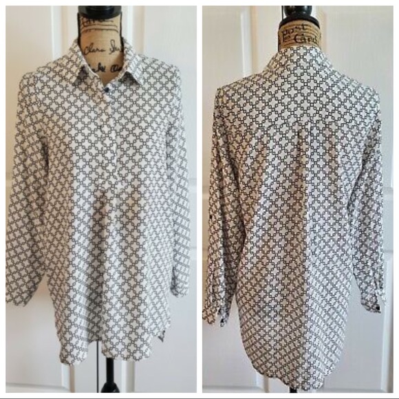 ANTHROPOLOGIE |Pleione Printed Tunic Button Collared Blouse-3 - Picture 8 of 8